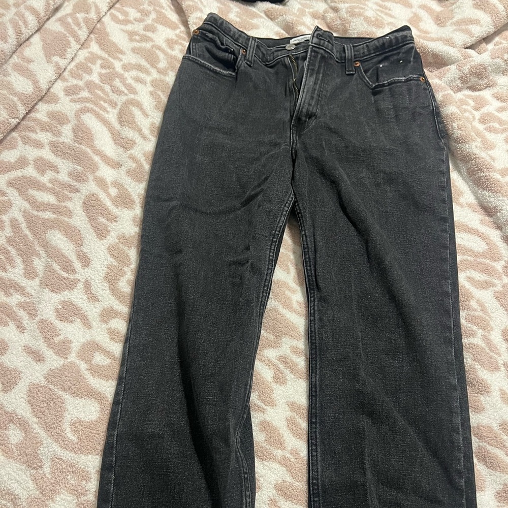 Abercrombie curve love the ankle straight ultra high rise jeans in black